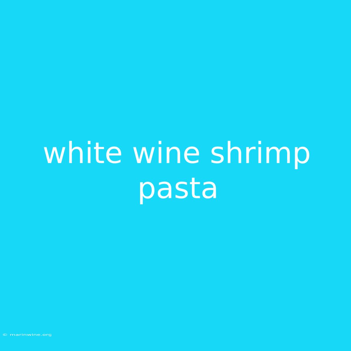 White Wine Shrimp Pasta