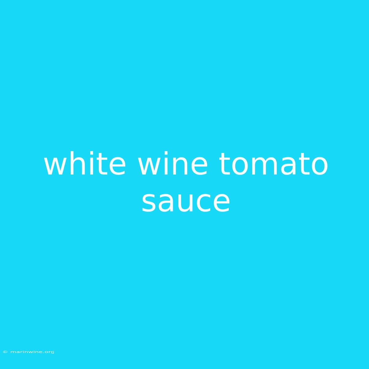 White Wine Tomato Sauce