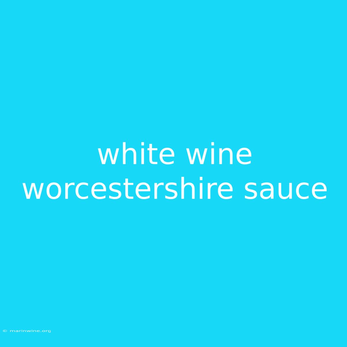 White Wine Worcestershire Sauce