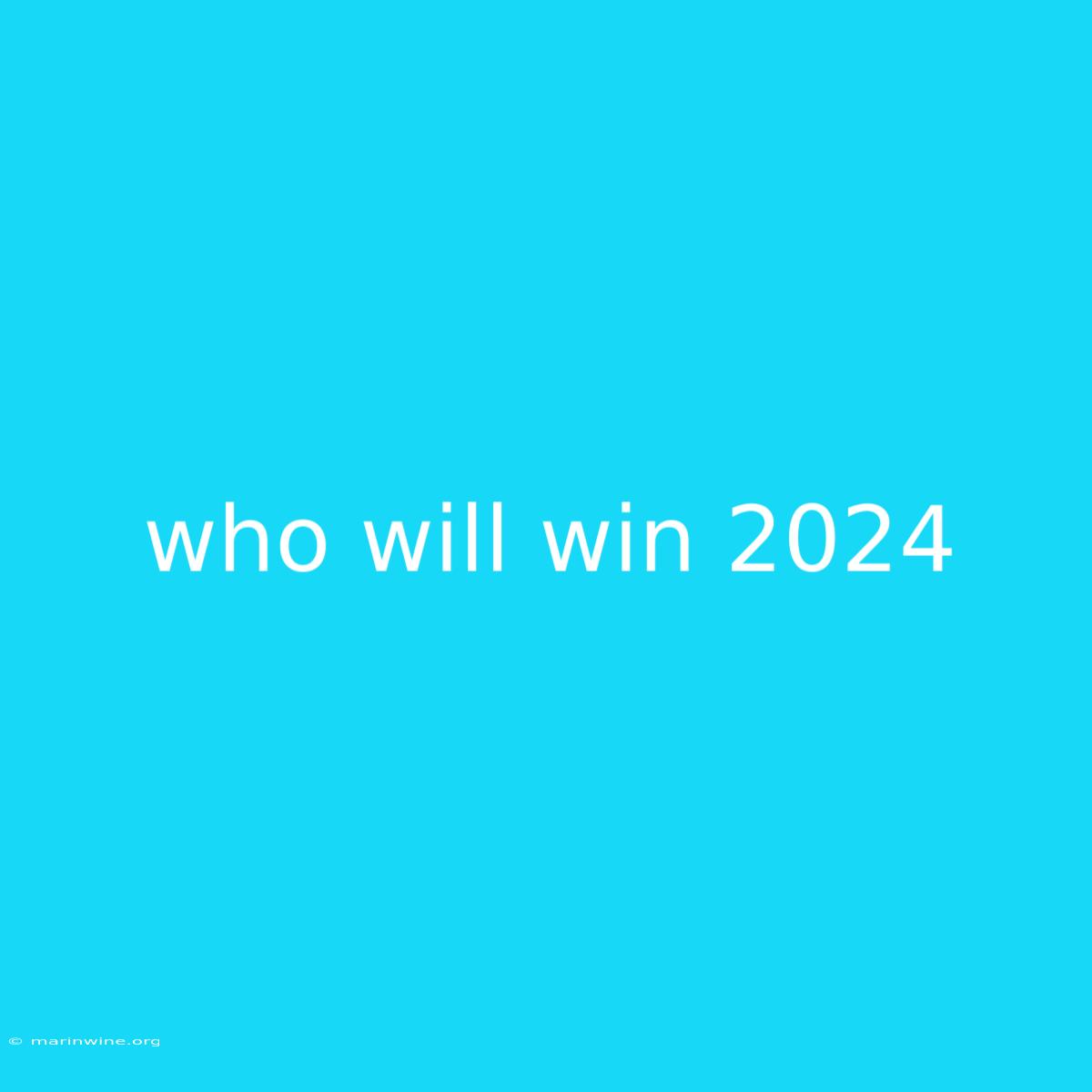 Who Will Win 2024