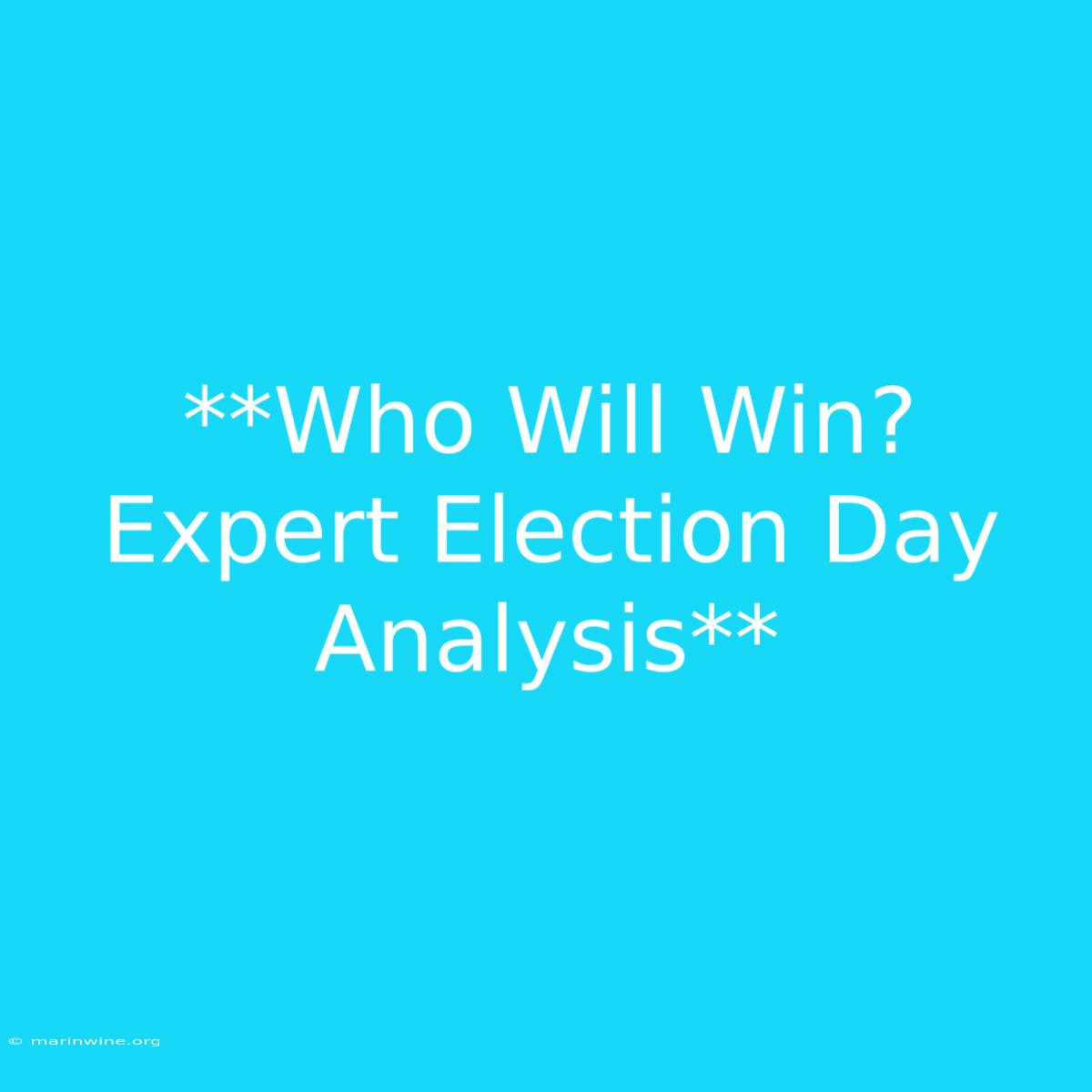 **Who Will Win? Expert Election Day Analysis**