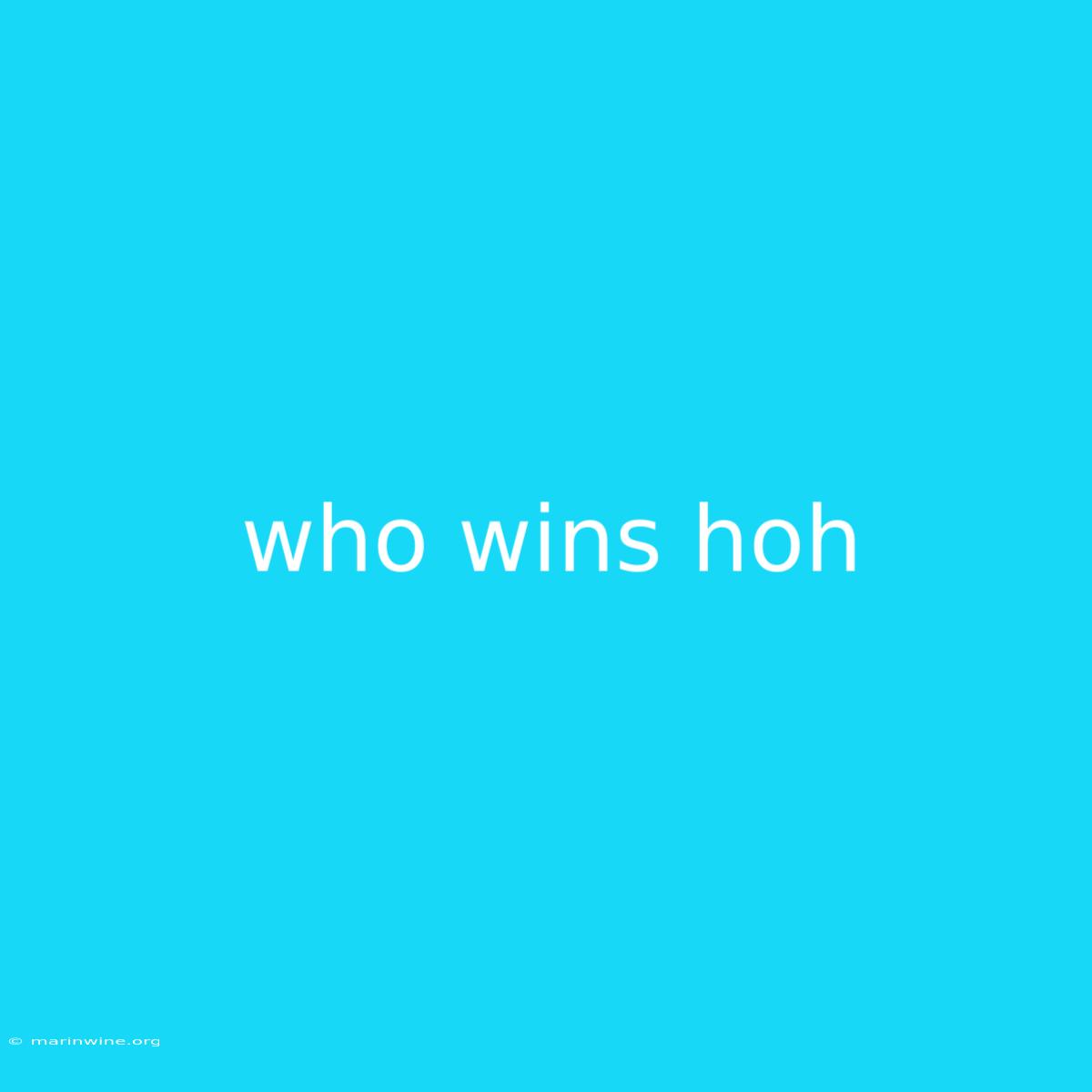 Who Wins Hoh