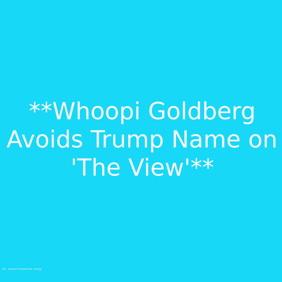 **Whoopi Goldberg Avoids Trump Name On 'The View'**