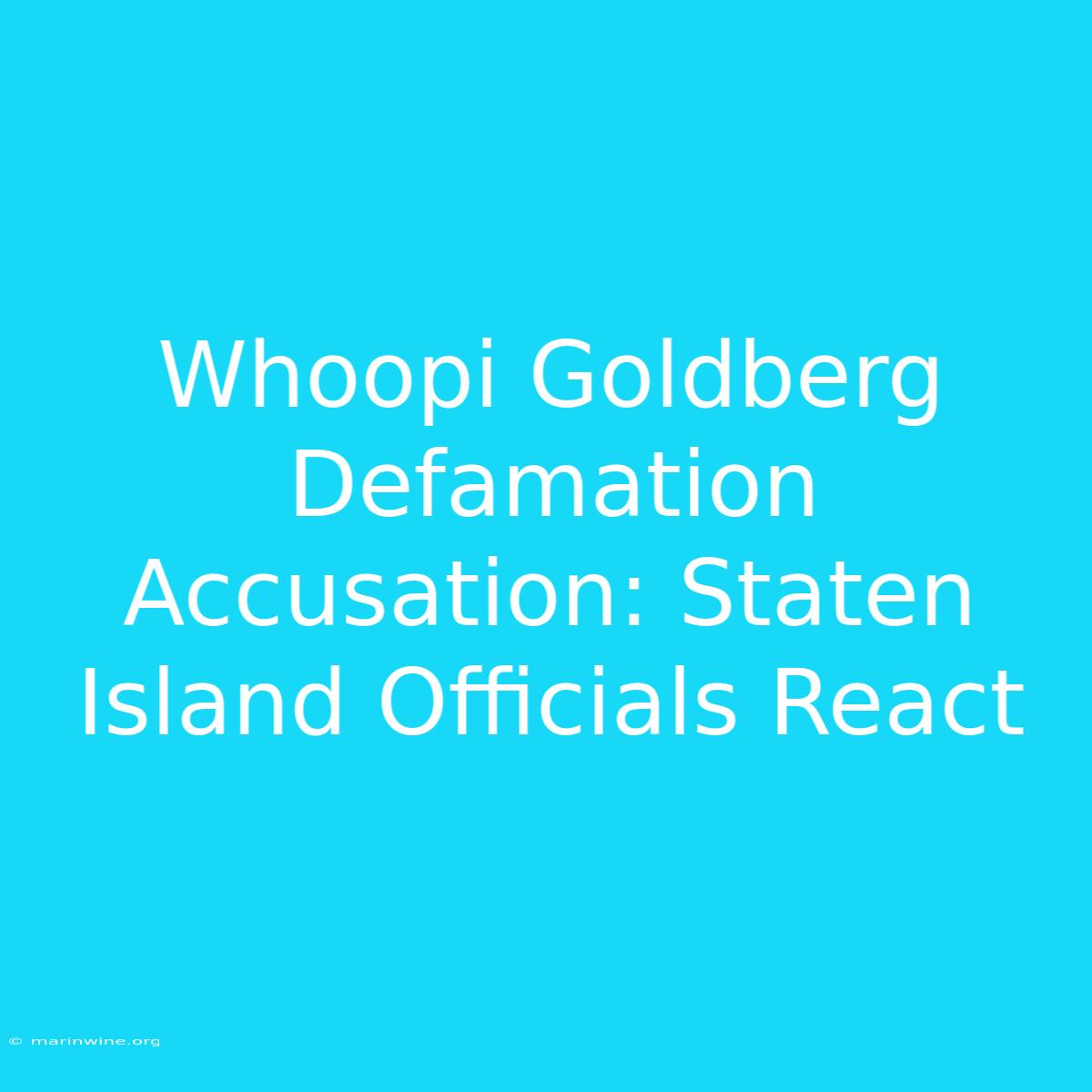 Whoopi Goldberg Defamation Accusation: Staten Island Officials React