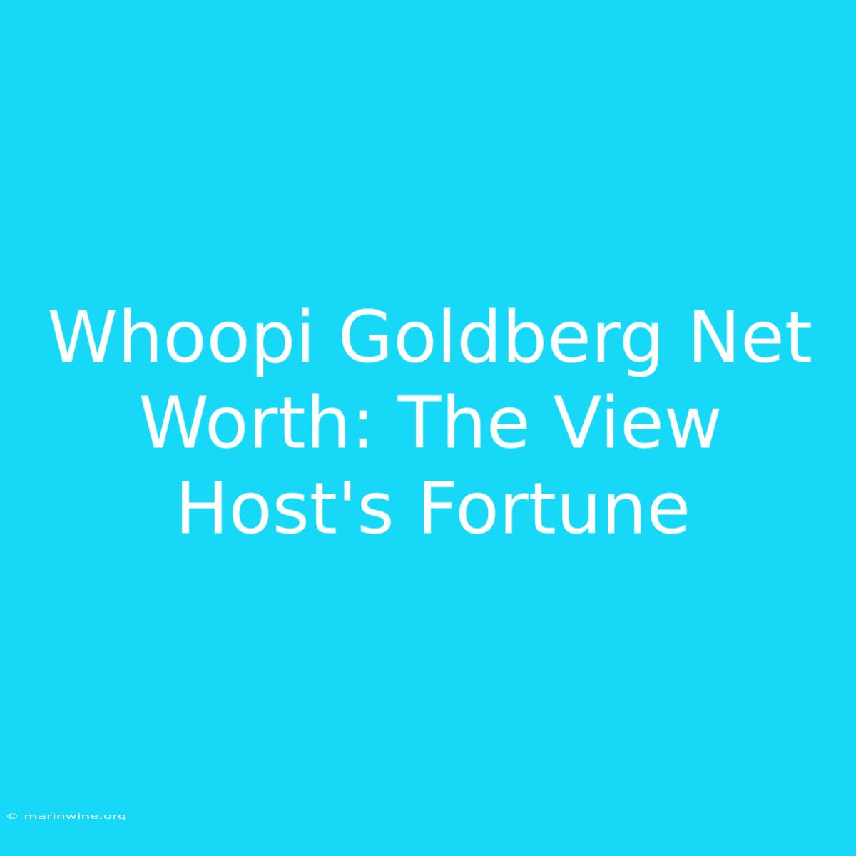 Whoopi Goldberg Net Worth: The View Host's Fortune