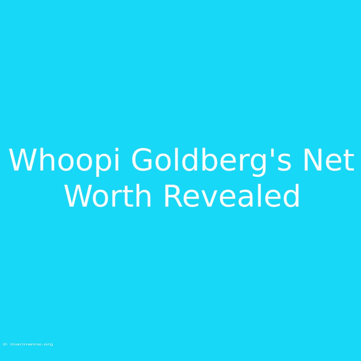 Whoopi Goldberg's Net Worth Revealed