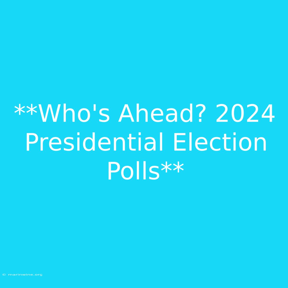 **Who's Ahead? 2024 Presidential Election Polls**