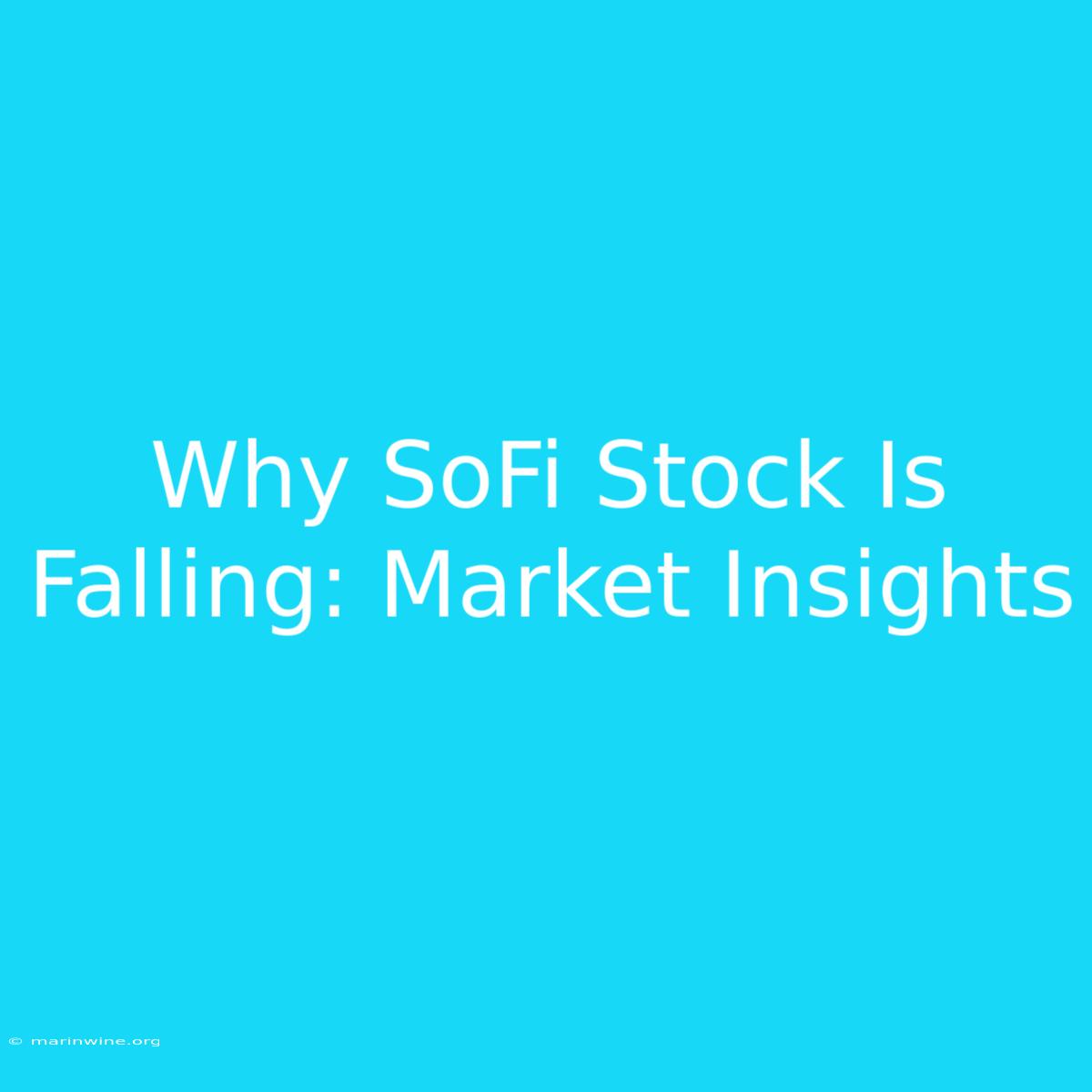 Why SoFi Stock Is Falling: Market Insights 