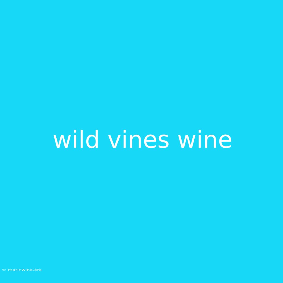 Wild Vines Wine