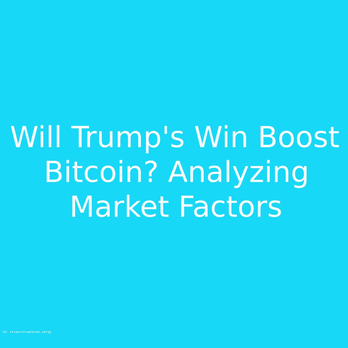 Will Trump's Win Boost Bitcoin? Analyzing Market Factors 