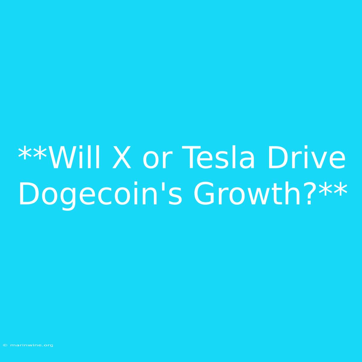 **Will X Or Tesla Drive Dogecoin's Growth?** 