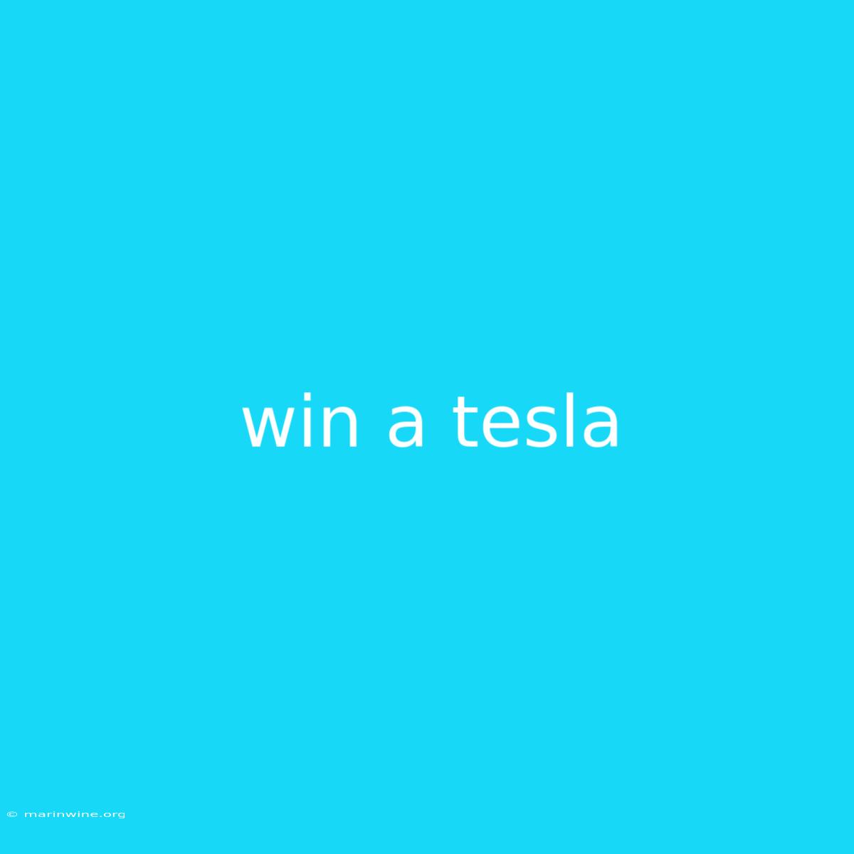 Win A Tesla