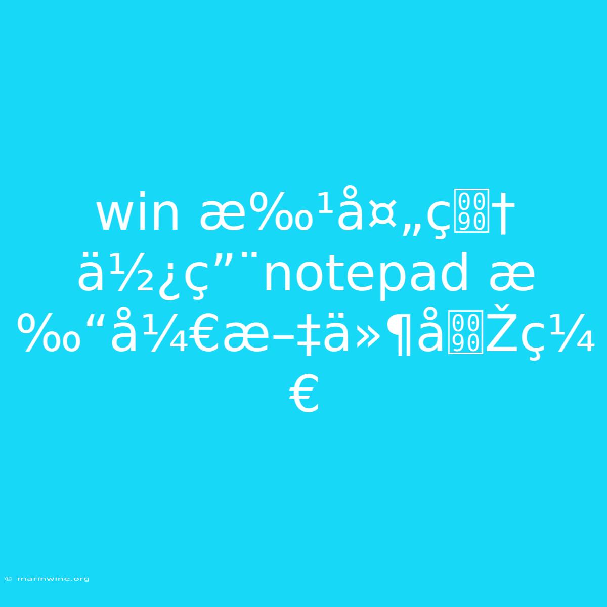 Win Æ‰¹å¤„ç† Ä½¿ç”¨notepad Æ‰“å¼€æ–‡ä»¶åŽç¼€