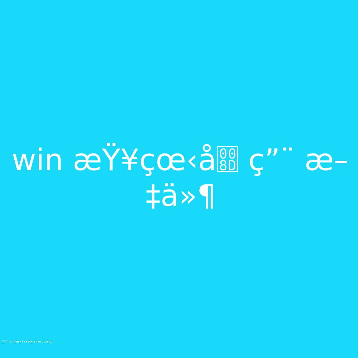 Win ÆŸ¥çœ‹å ç”¨ Æ–‡ä»¶