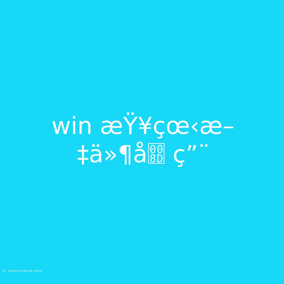 Win ÆŸ¥çœ‹æ–‡ä»¶å ç”¨