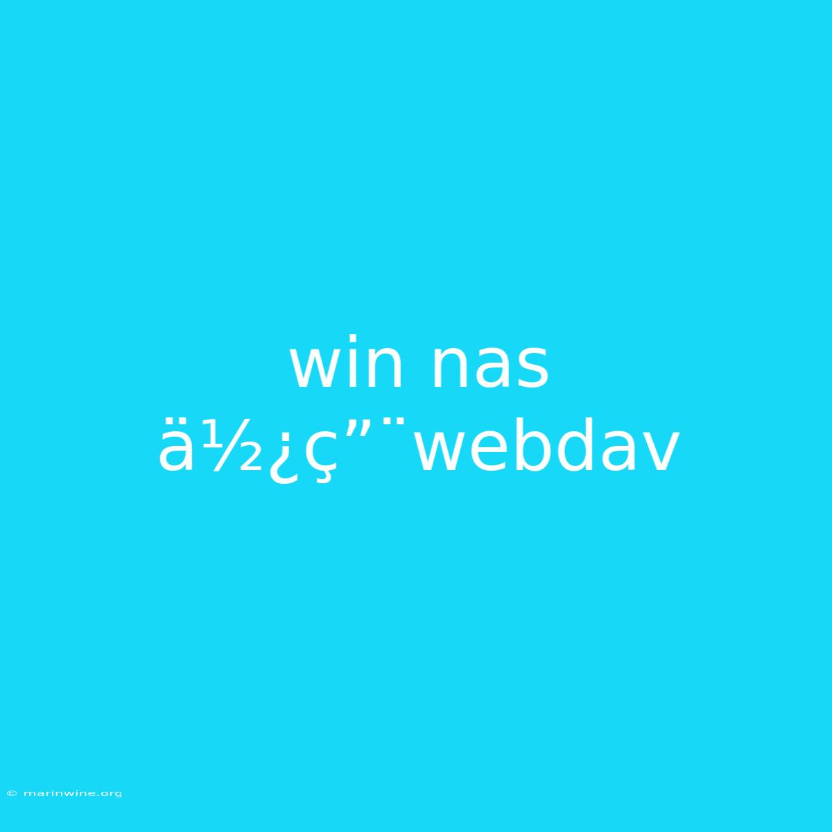 Win Nas Ä½¿ç”¨webdav