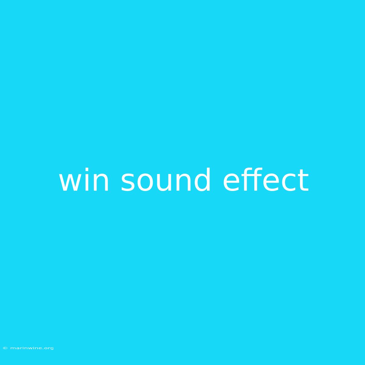 Win Sound Effect