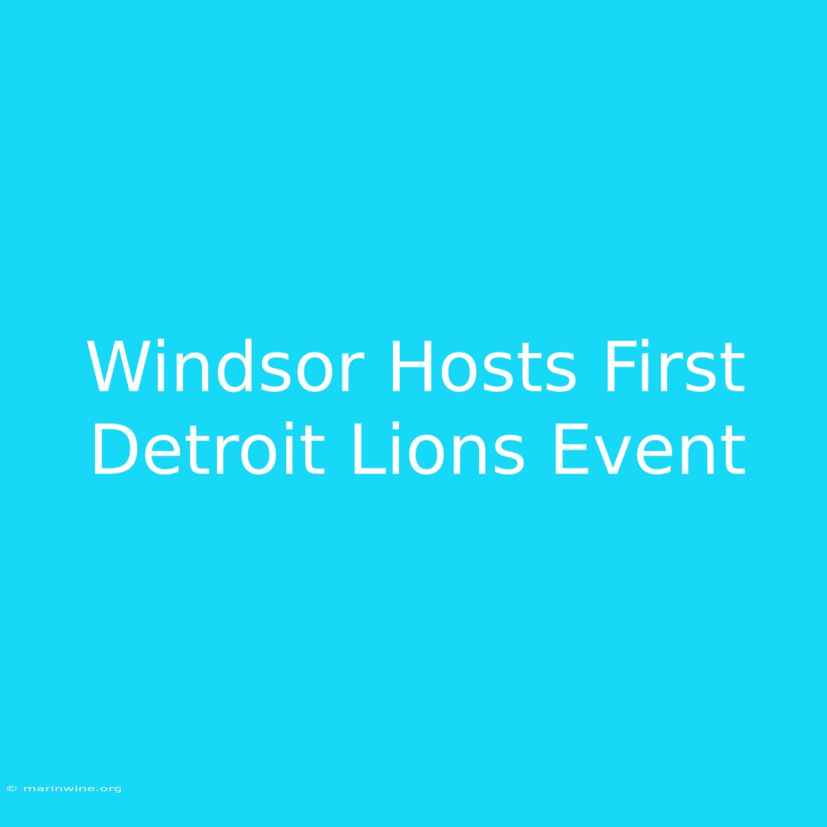 Windsor Hosts First Detroit Lions Event