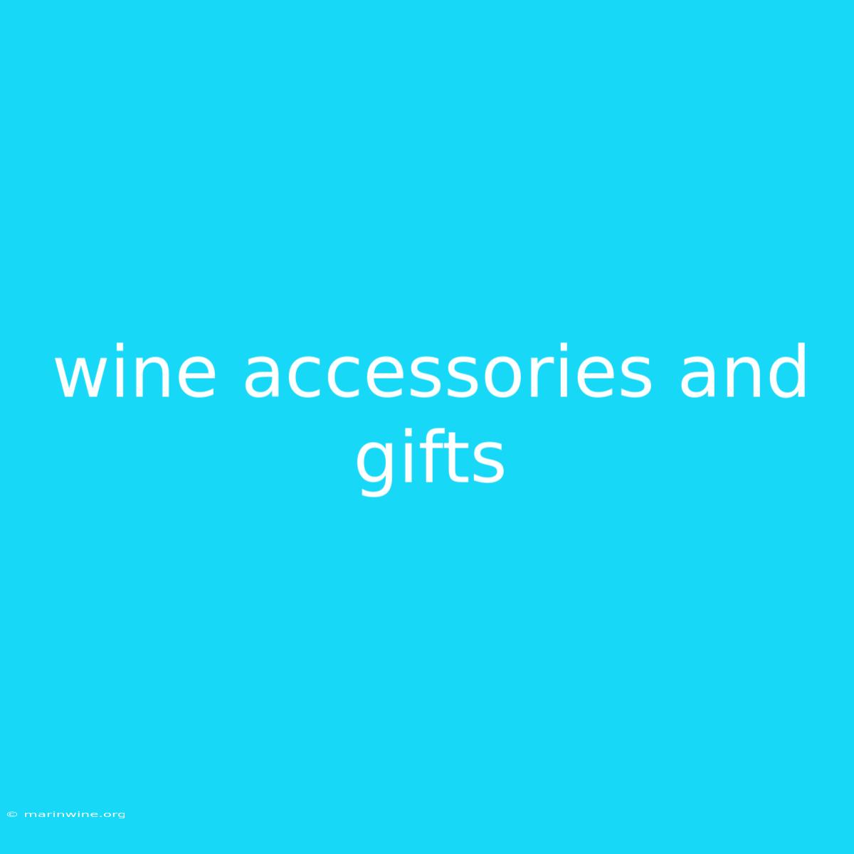 Wine Accessories And Gifts