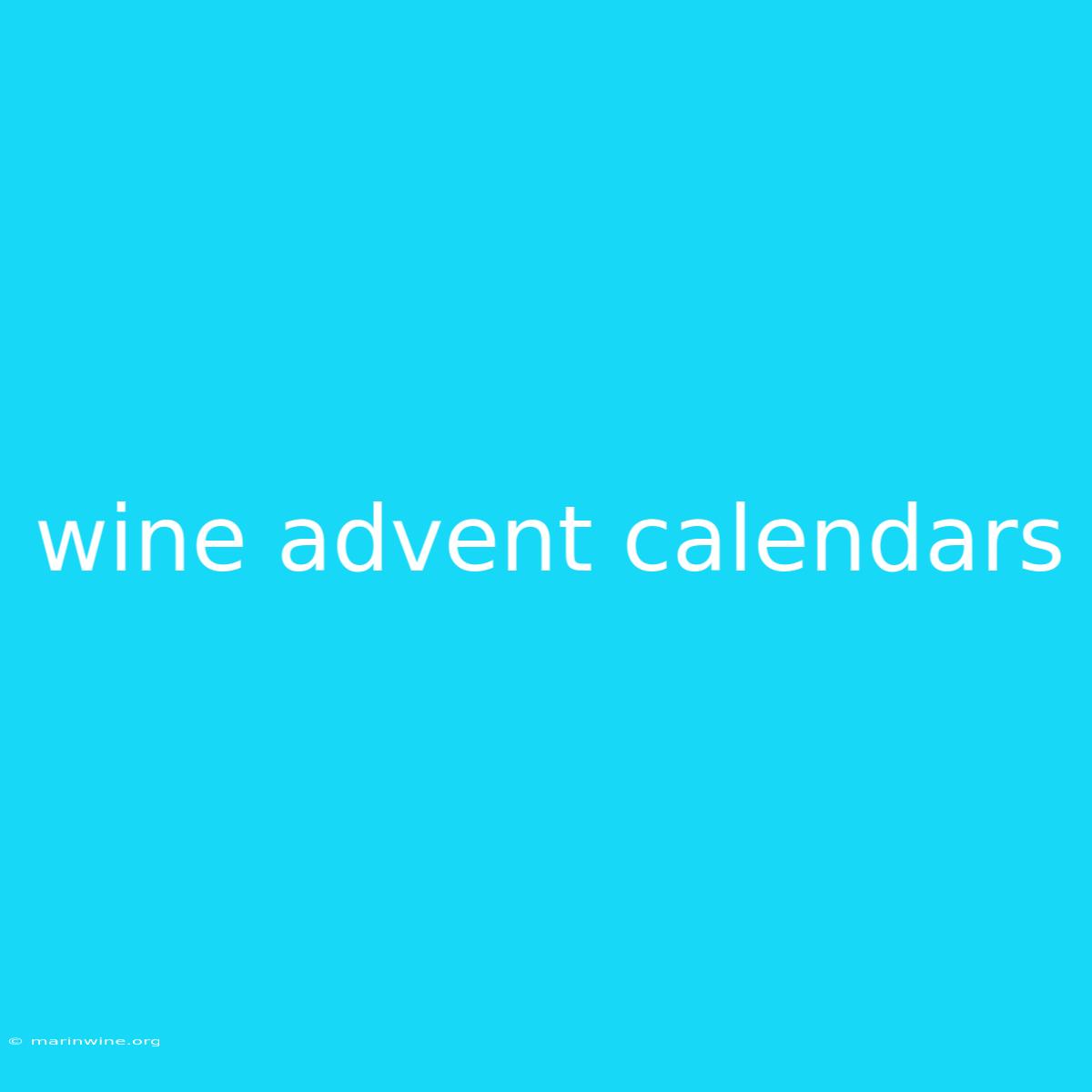 Wine Advent Calendars