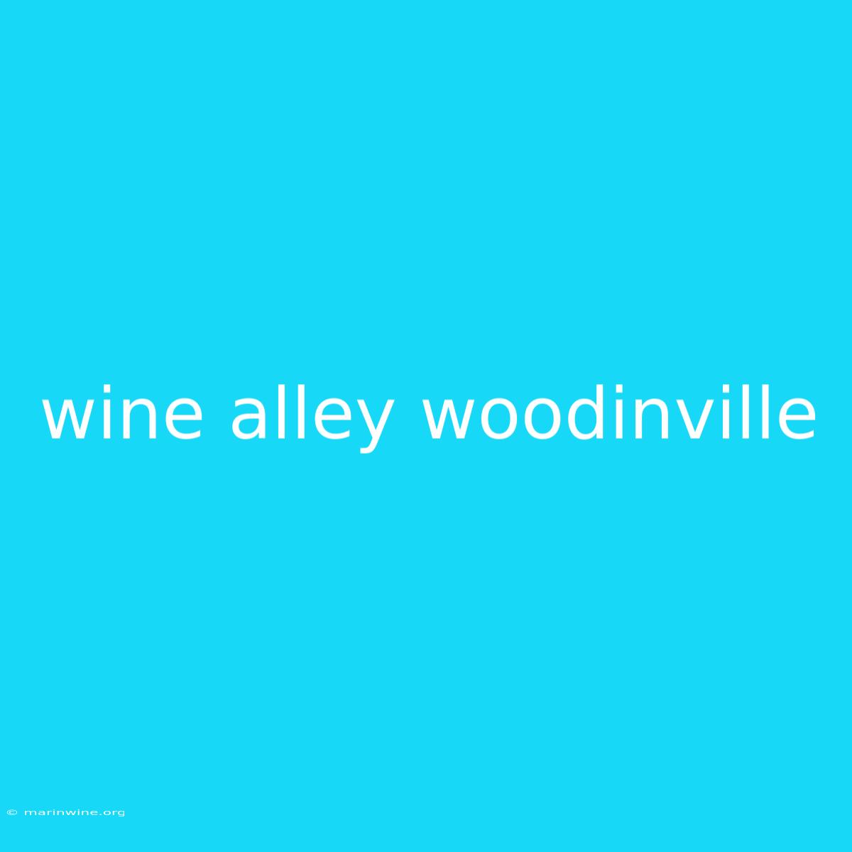 Wine Alley Woodinville