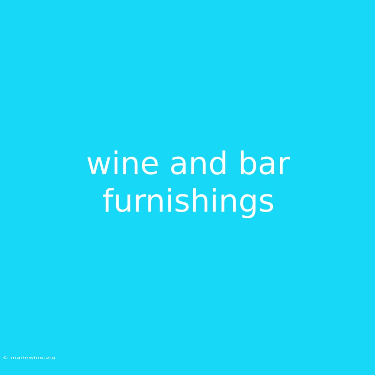 Wine And Bar Furnishings