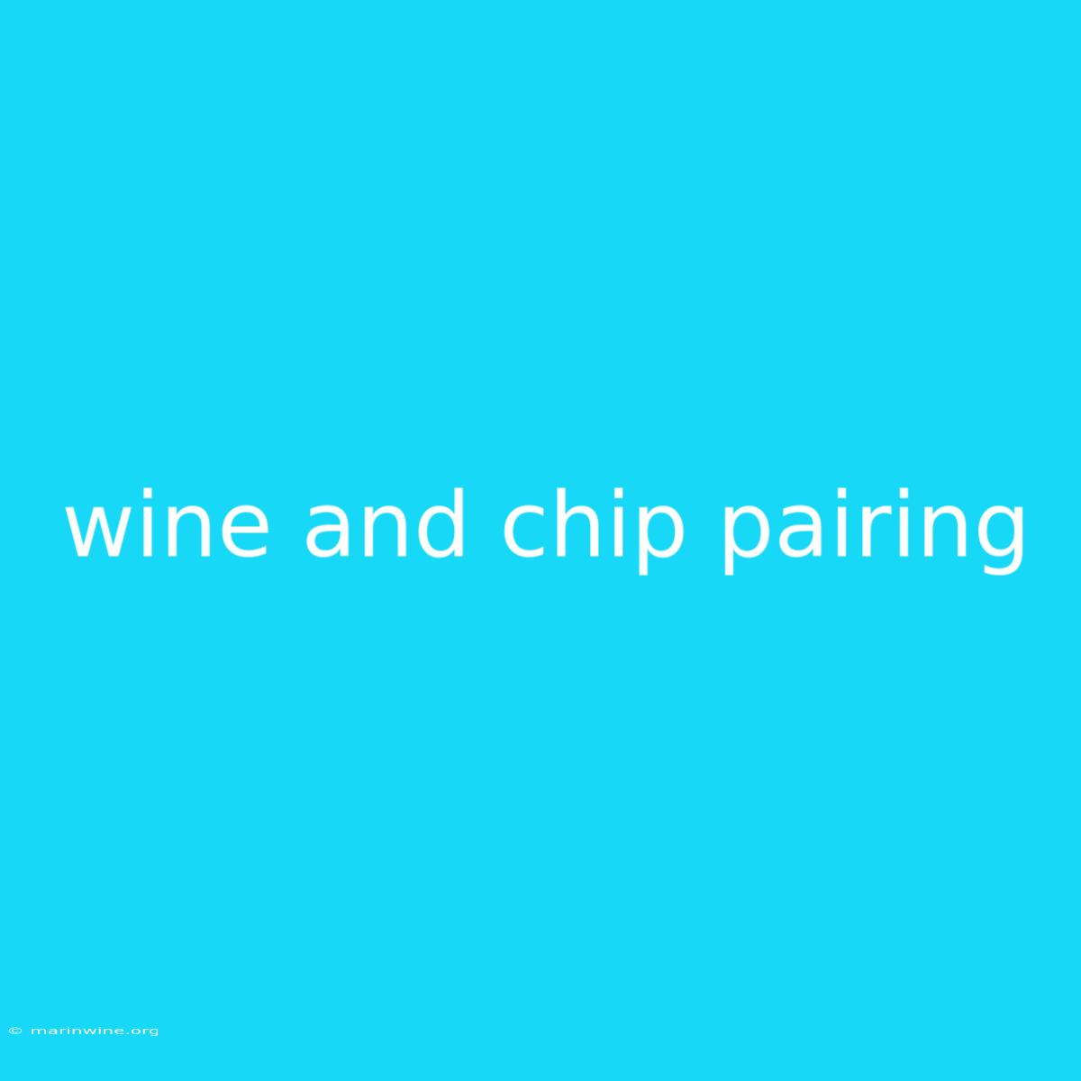 Wine And Chip Pairing