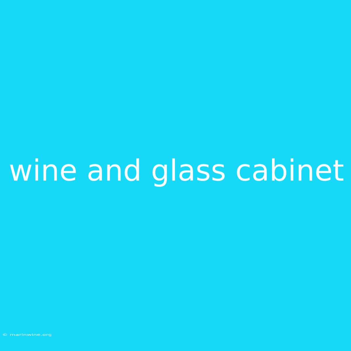 Wine And Glass Cabinet