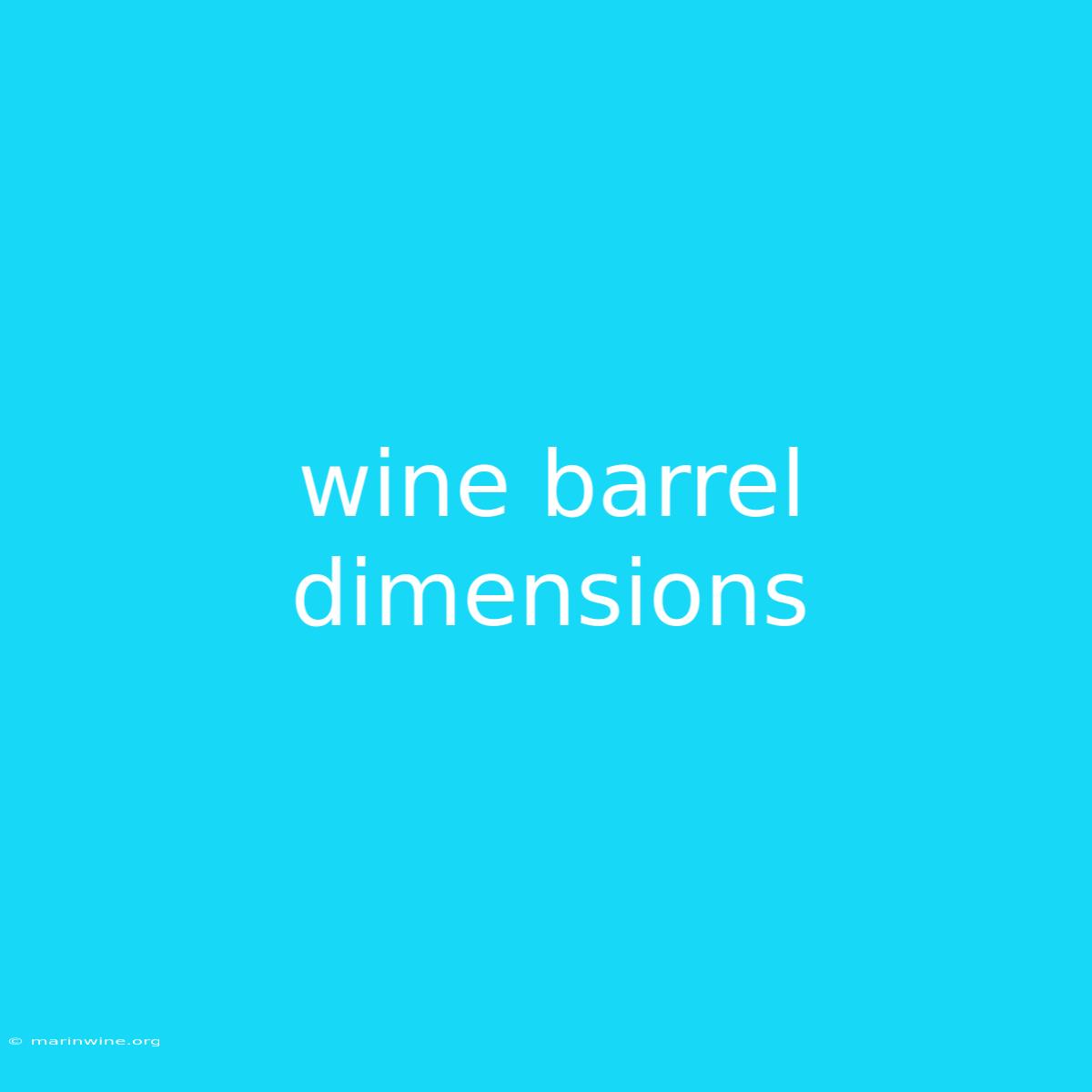 Wine Barrel Dimensions