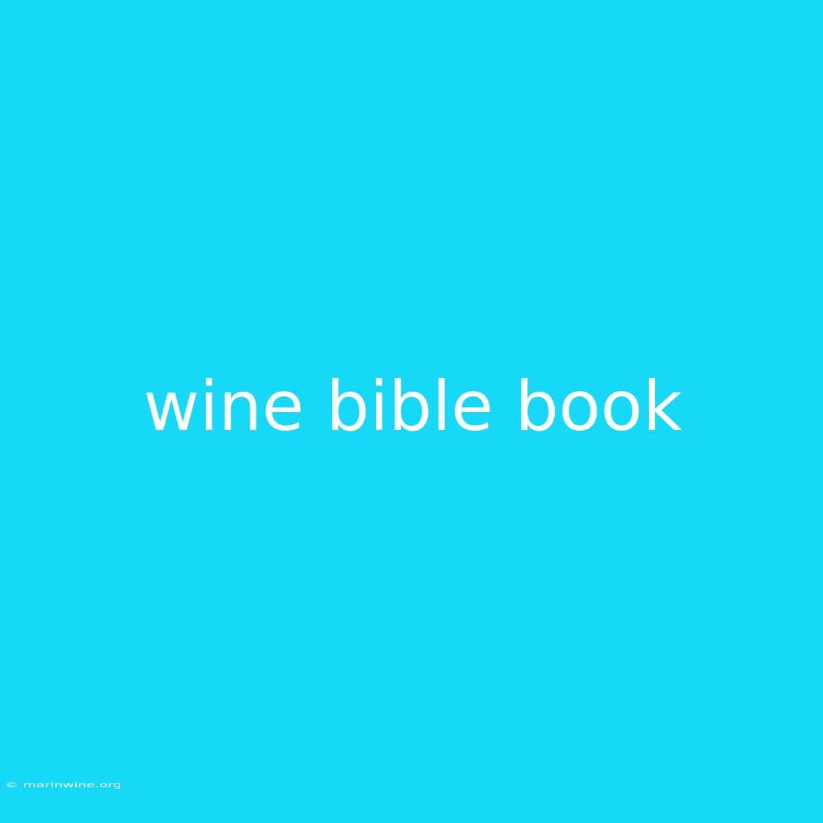 Wine Bible Book