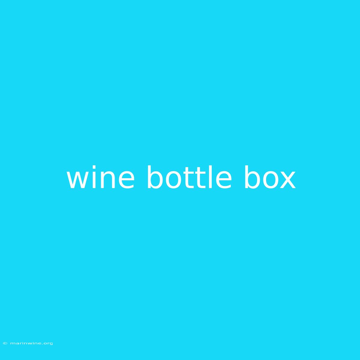 Wine Bottle Box