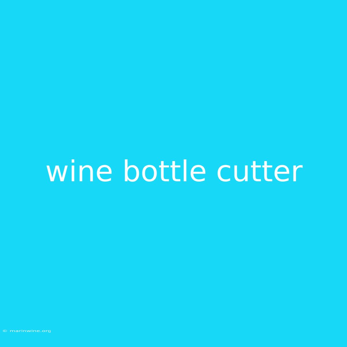 Wine Bottle Cutter