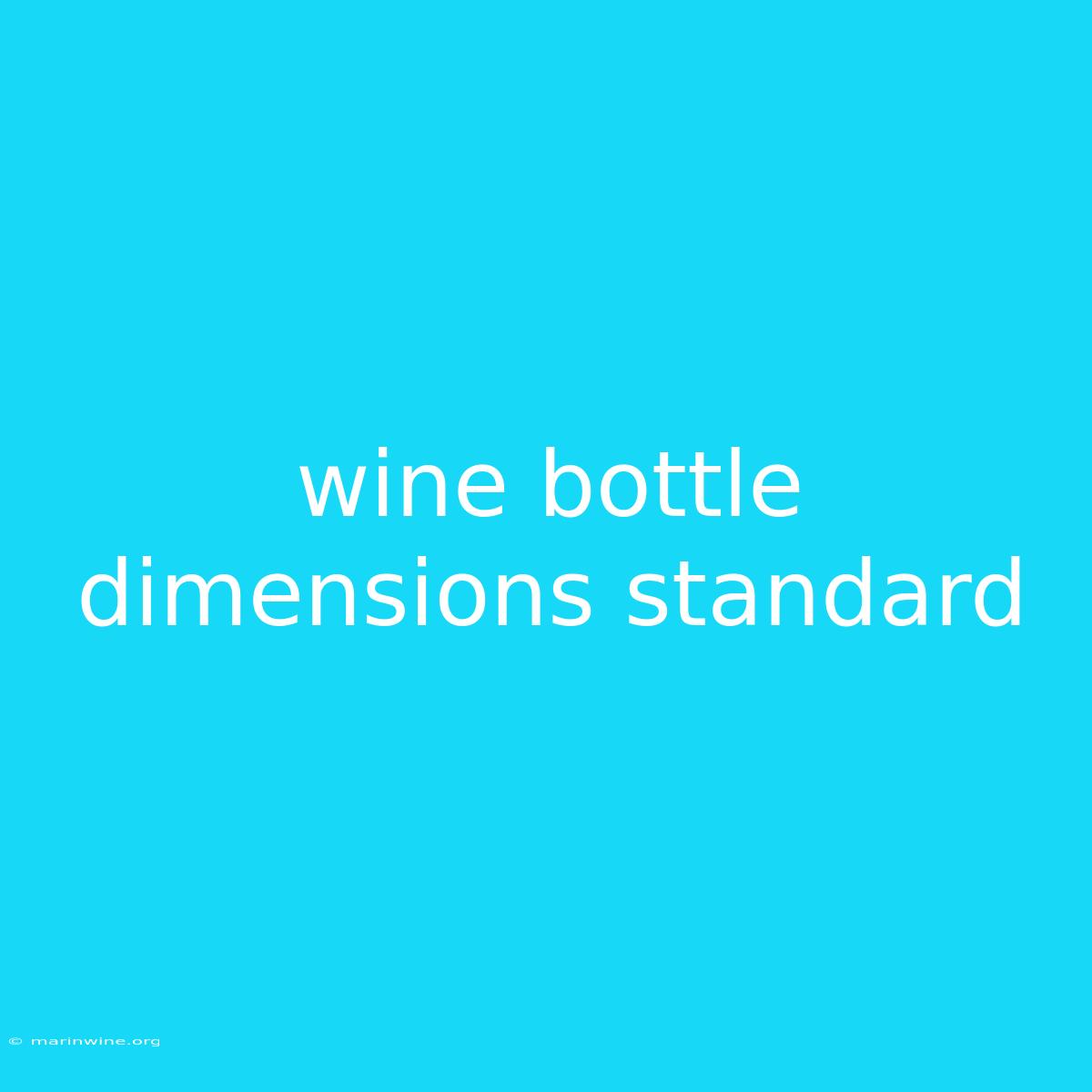 Wine Bottle Dimensions Standard