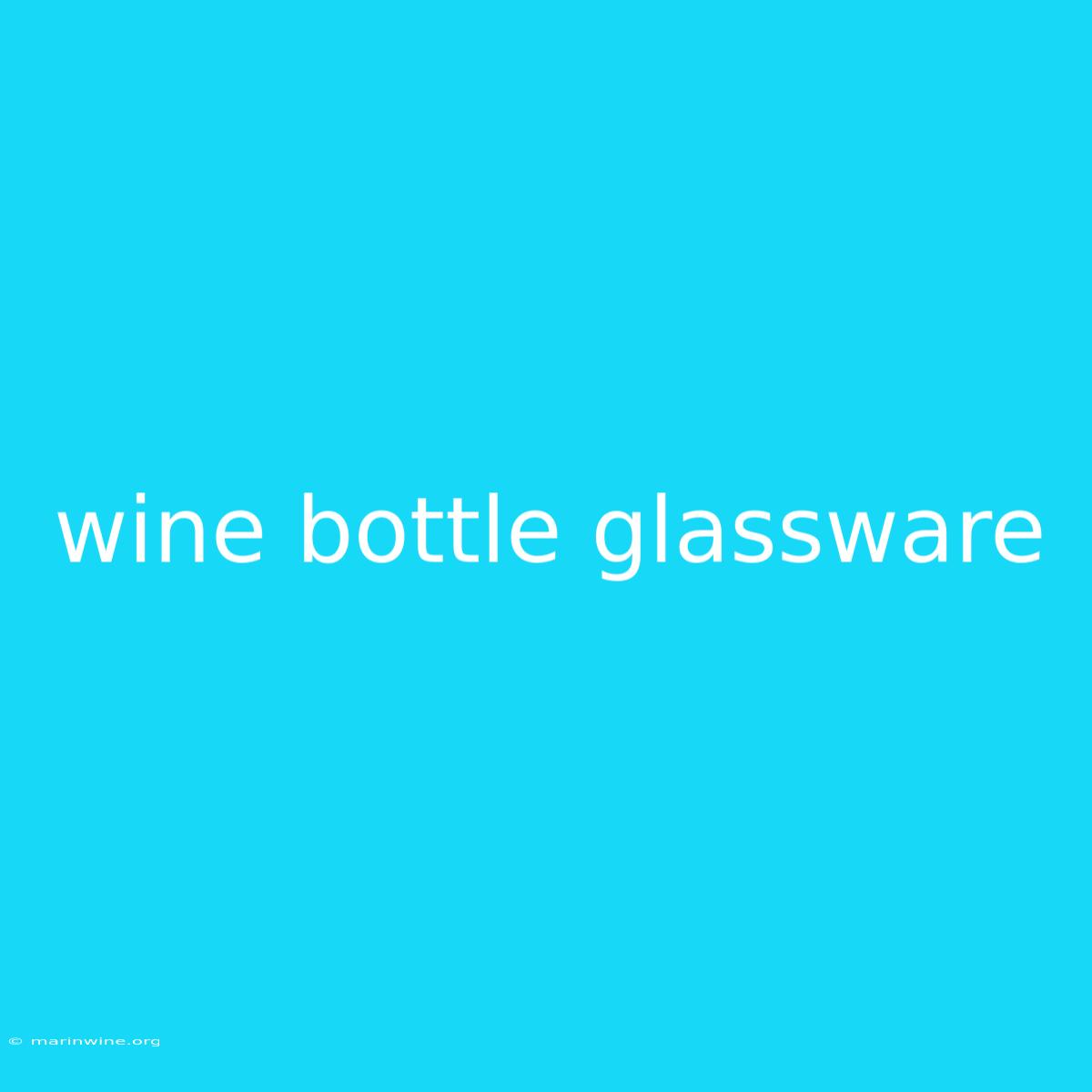 Wine Bottle Glassware