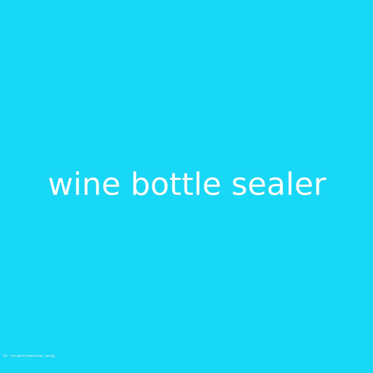 Wine Bottle Sealer