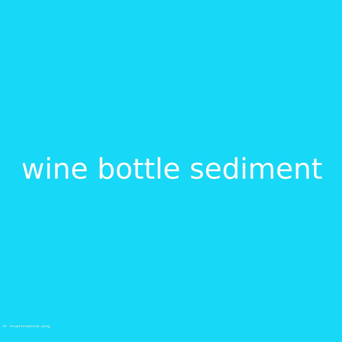 Wine Bottle Sediment