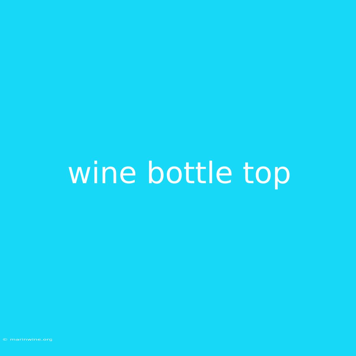 Wine Bottle Top