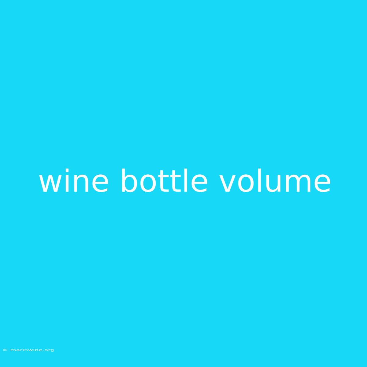 Wine Bottle Volume