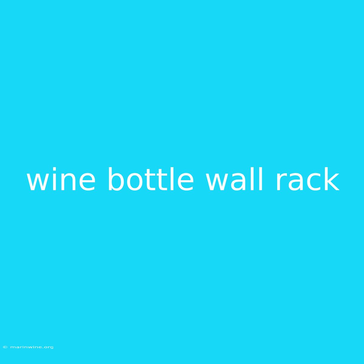 Wine Bottle Wall Rack