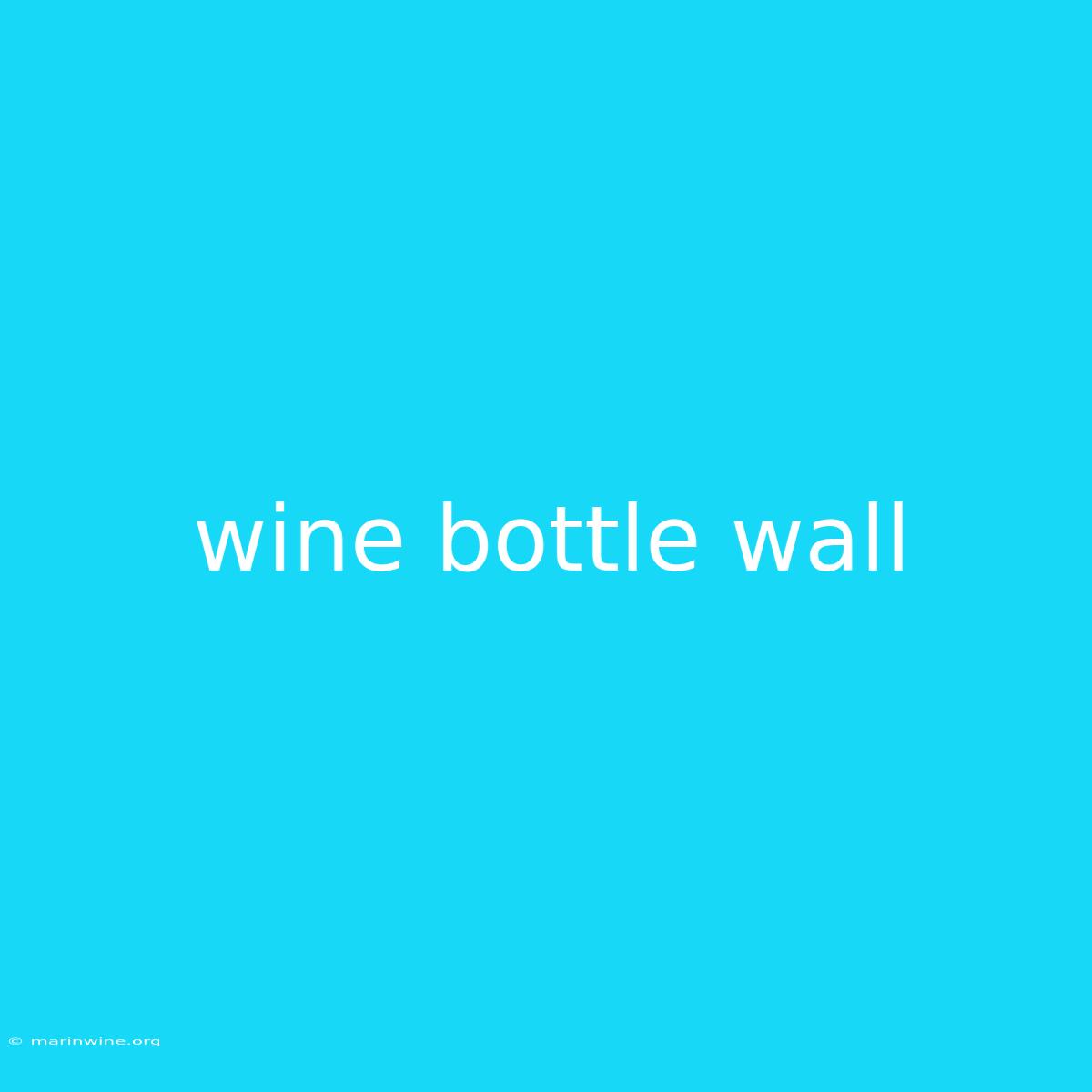 Wine Bottle Wall