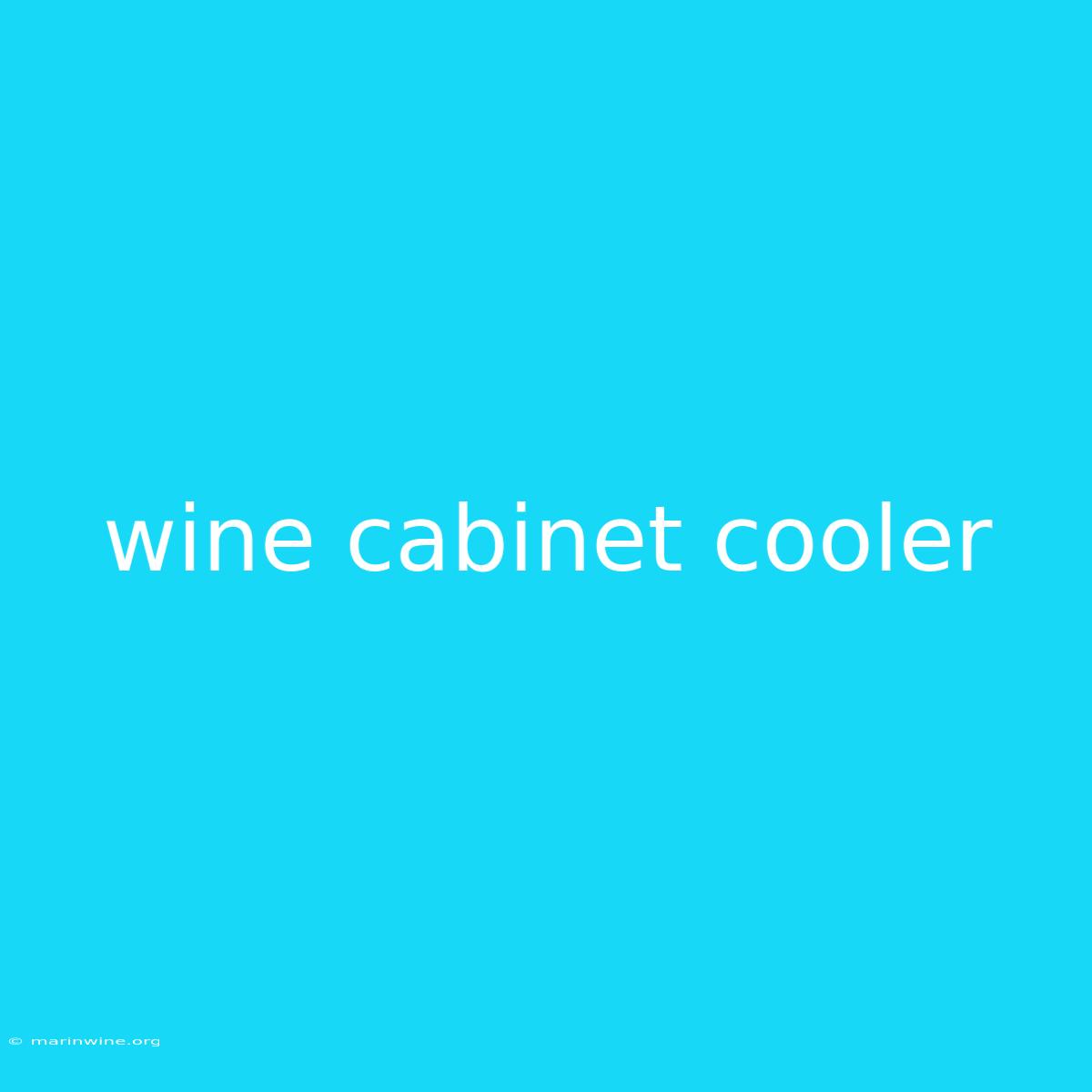 Wine Cabinet Cooler