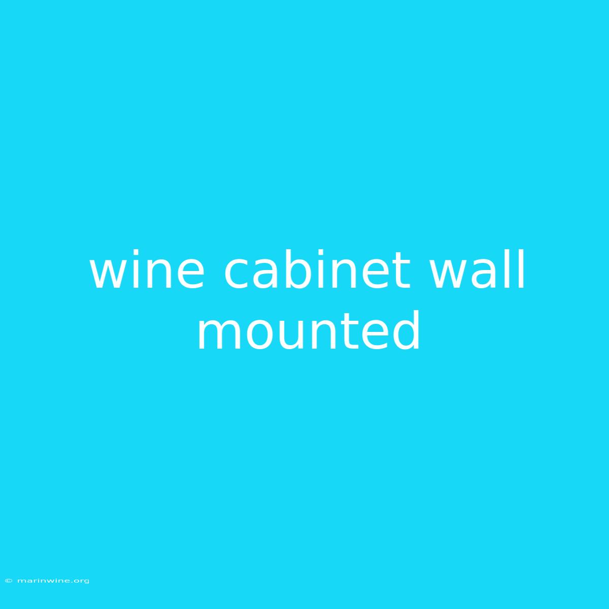 Wine Cabinet Wall Mounted