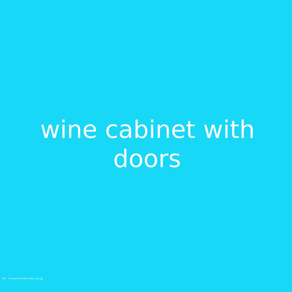 Wine Cabinet With Doors