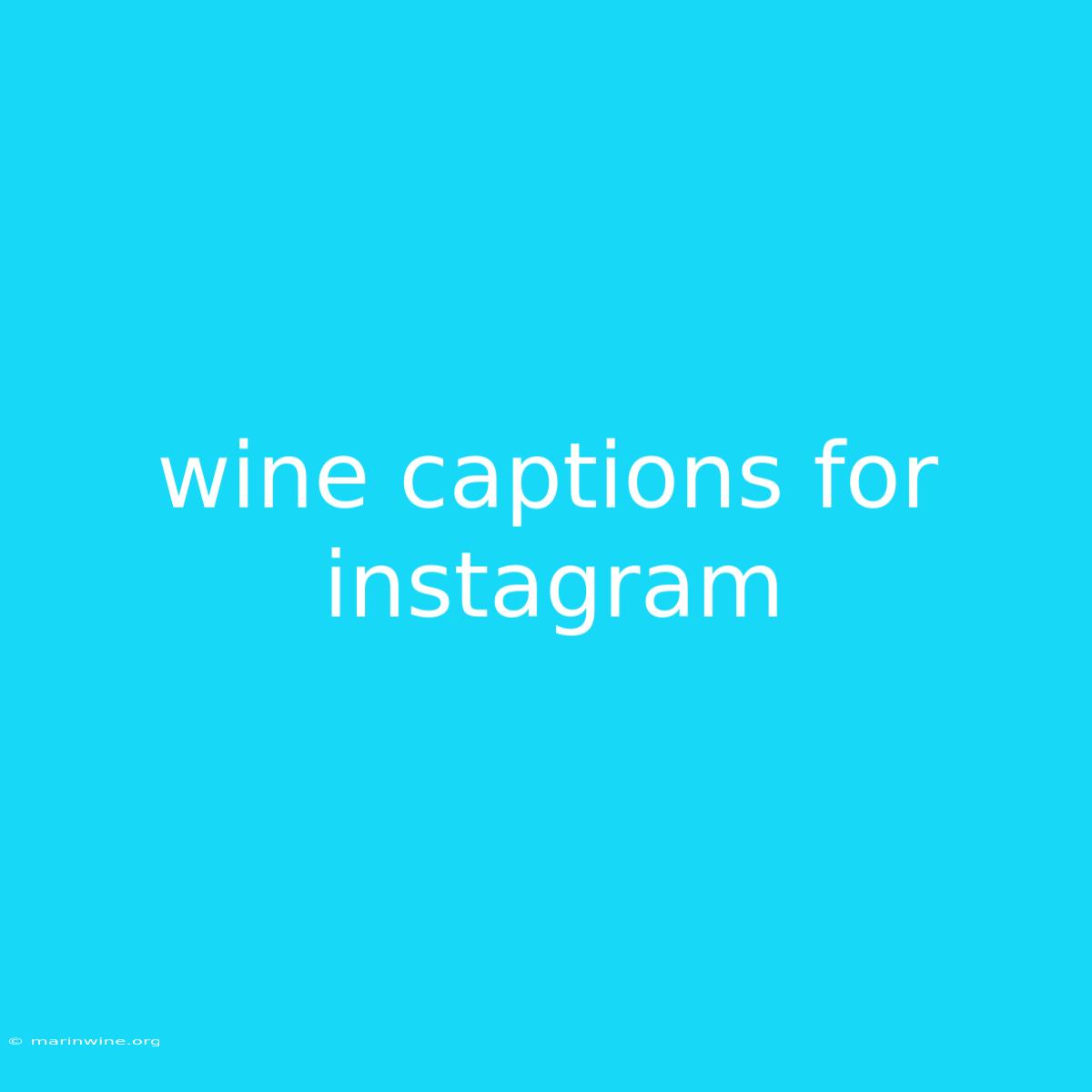 Wine Captions For Instagram