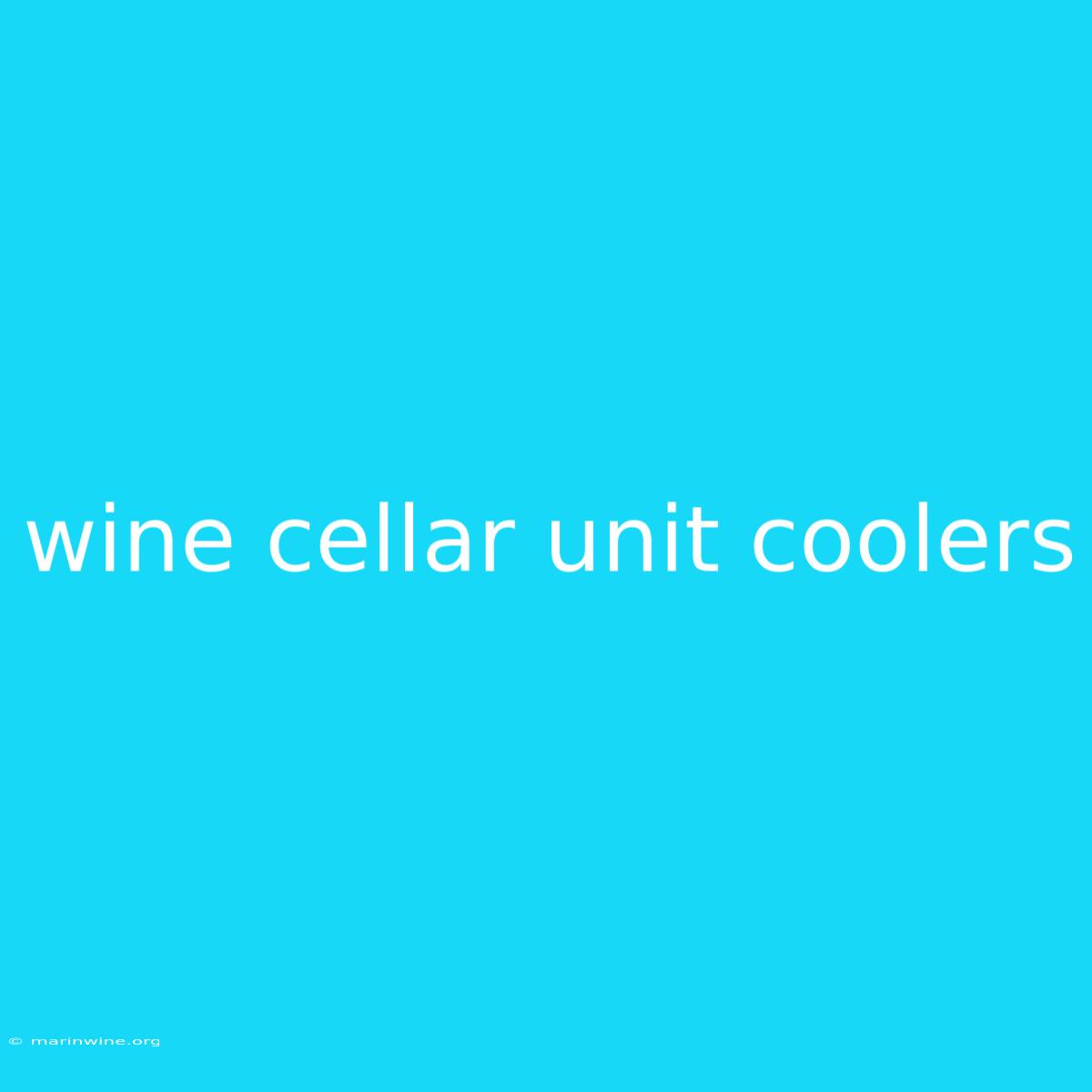 Wine Cellar Unit Coolers