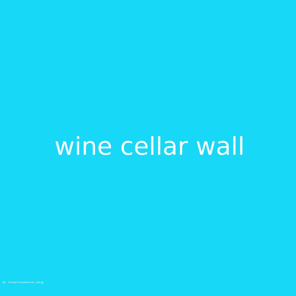 Wine Cellar Wall