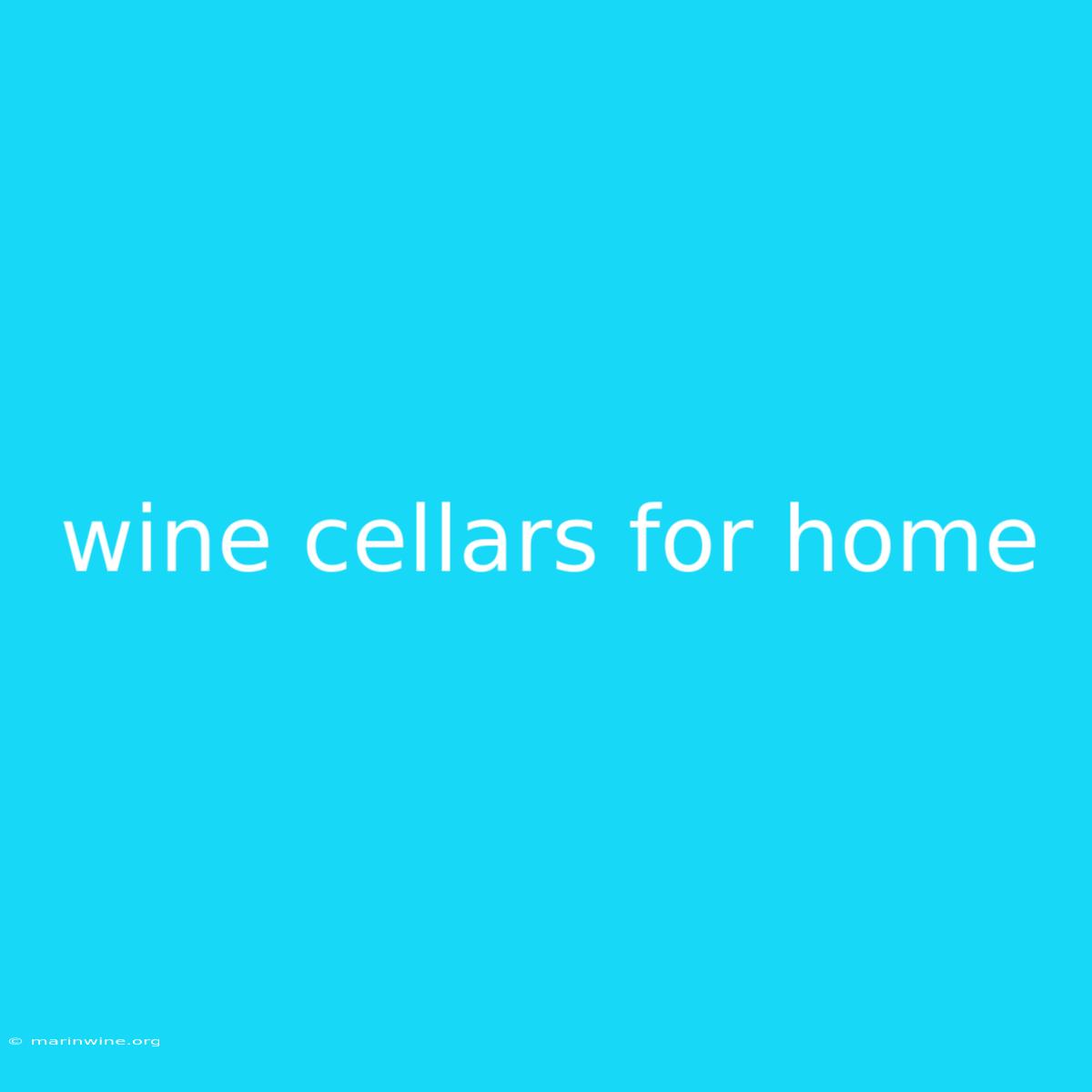 Wine Cellars For Home