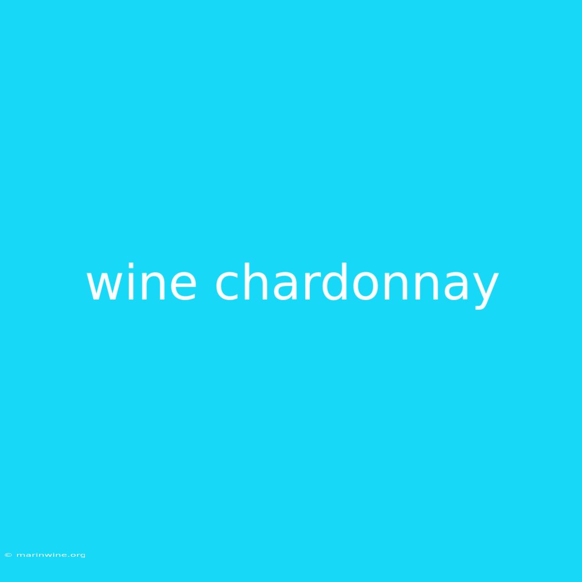 Wine Chardonnay