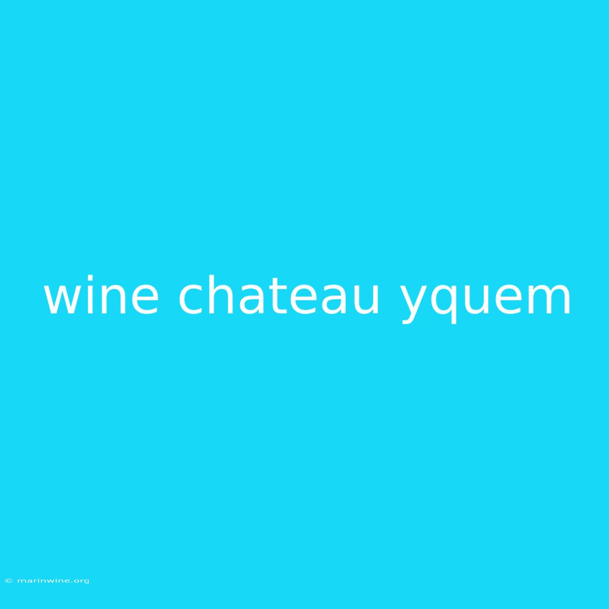 Wine Chateau Yquem