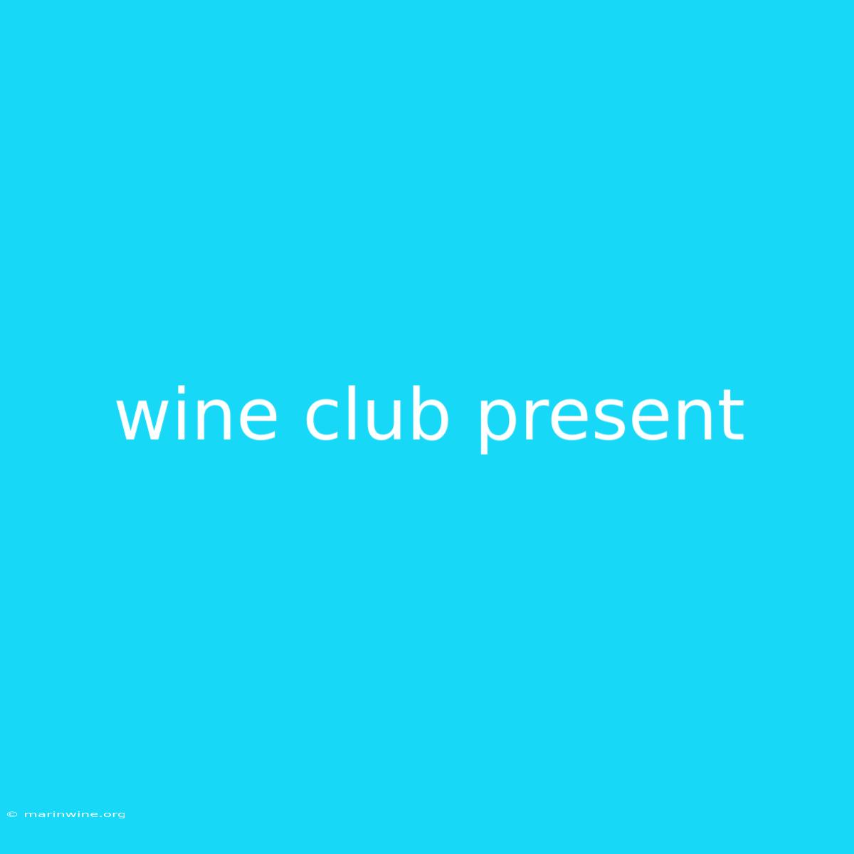 Wine Club Present